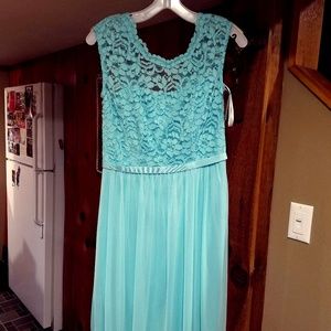 Short Lace and Mesh Dress with Illusion Neckline